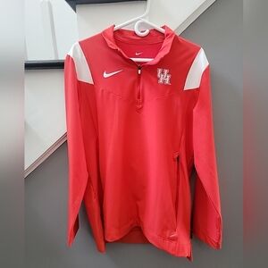Houston Cougars Nike Dri-Fit Pullover Zip Pockets Lined Men's Red
